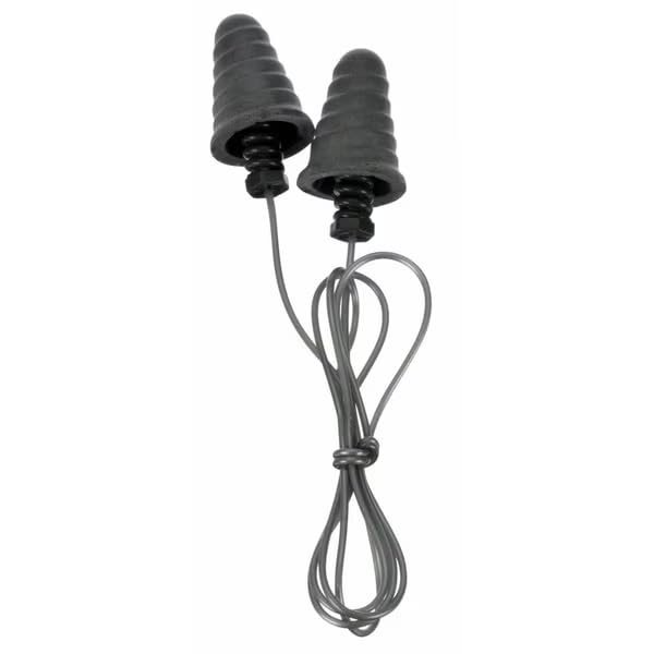 Reusable Corded Earplugs, Cone Shape, Silver, 32 dB NRR, Med, 120 Pairs/Box