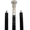 Alpha Nautical Vintage Antique Walking Cane Wooden Walking Stick Silver Brass Handle Knob Gift view 4