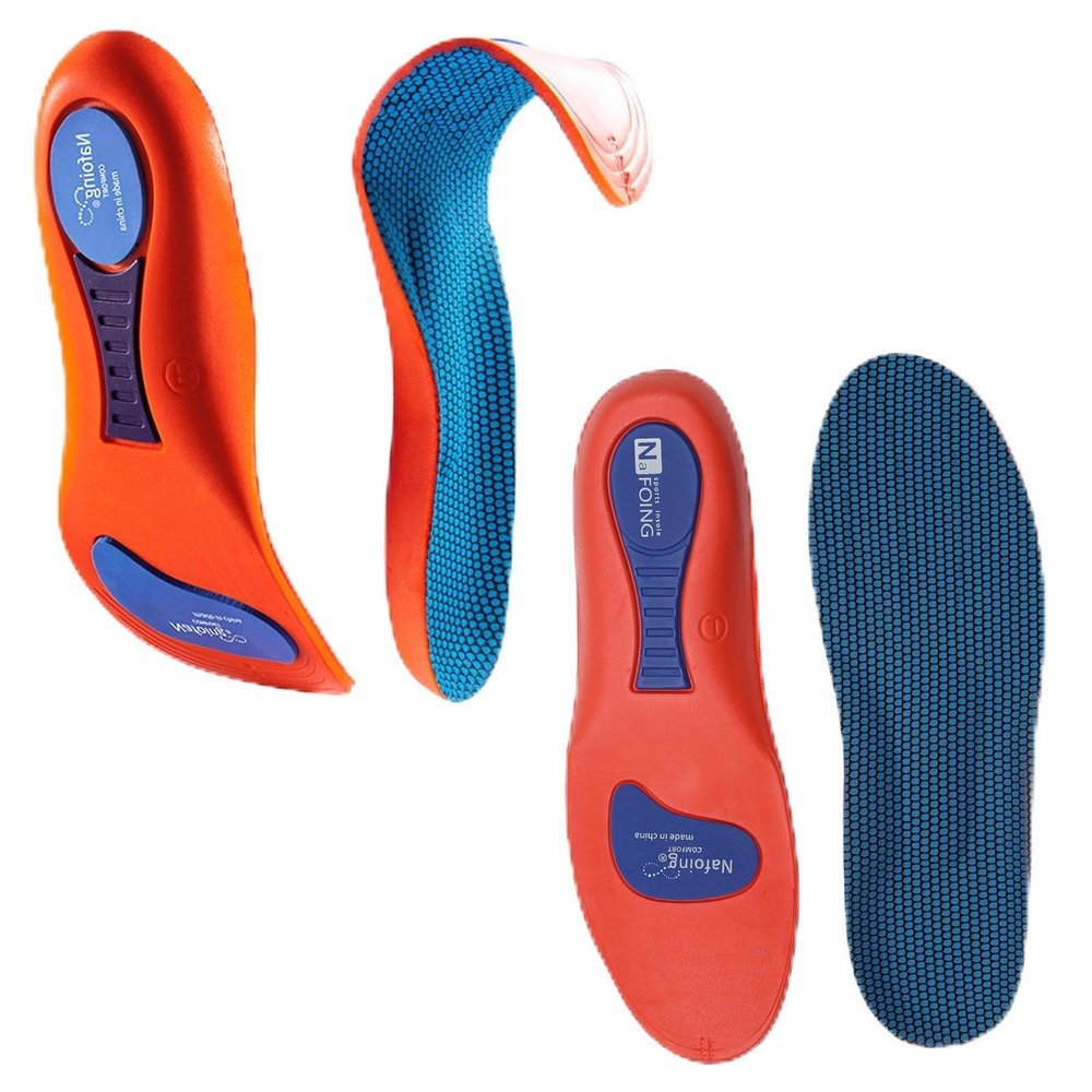 Kcjhagbd New Sport Orthopedic Insoles for Feet Men Women EVA Breathable Shock Absorption Shoes Insole for Running Basketball Care Brea, 45 46
