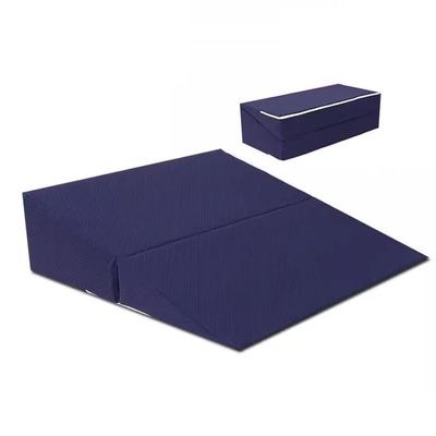 zktoermn Bed Wedge Pillow, Adjustable Triangle Incline Wedge Folding Wedge Pillow for Snoring for Elderly/Pregnant Sleeping Acid Reflux Shoulder Surgery (Color : Blue, Size : 60x65x18cm)