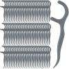 Baderke 200 Count Floss Picks Bulk Non Breakable Tooth Picks Flosser Dental Floss Sticks for Adults Teeth Cleaning Dental Flossers for Family Pack Travel(Grey) view 1