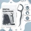 Baderke 200 Count Floss Picks Bulk Non Breakable Tooth Picks Flosser Dental Floss Sticks for Adults Teeth Cleaning Dental Flossers for Family Pack Travel(Grey) view 2
