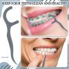 Baderke 200 Count Floss Picks Bulk Non Breakable Tooth Picks Flosser Dental Floss Sticks for Adults Teeth Cleaning Dental Flossers for Family Pack Travel(Grey) view 3