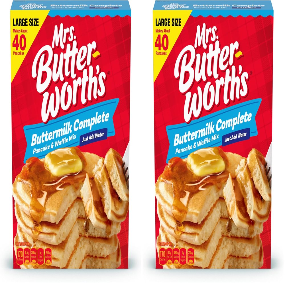Mrs. Butterworth's Complete Buttermilk Pancake and Waffle Mix, 32 oz (Pack of 2)