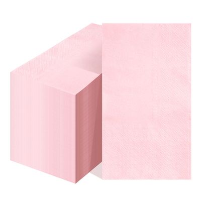 FALIZIFU 100 Pcs 2-Ply Light Pink Napkins Paper Napkins Disposable Guest Hand Towels for Bathroom Dinner Wedding Baby Shower Party Guest Bathroom Napkins