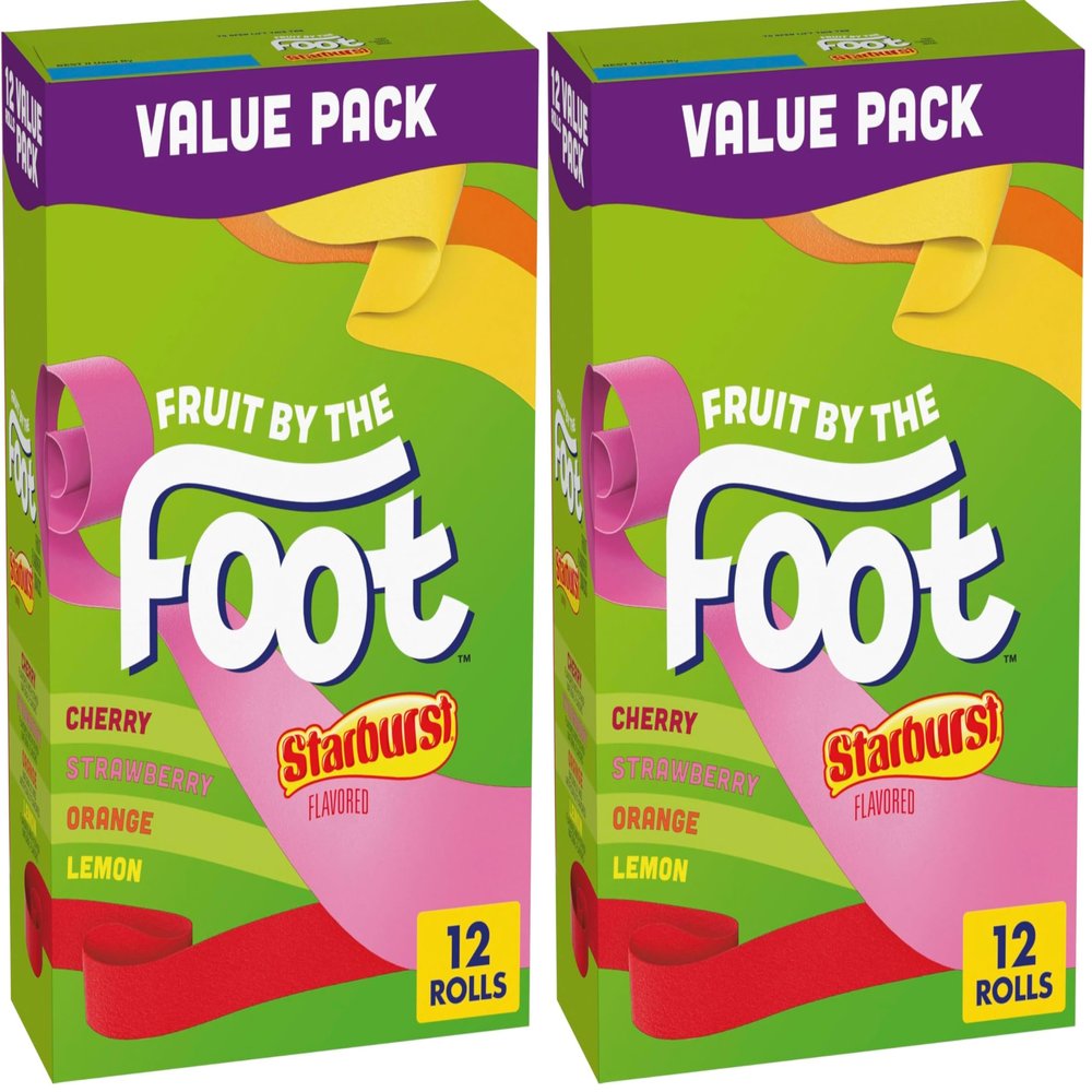 Betty Crocker Fruit by the Foot Fruit Flavored Snacks, Starburst, Variety Pack, 12 ct (Packaging May Vary) (Pack of 2)