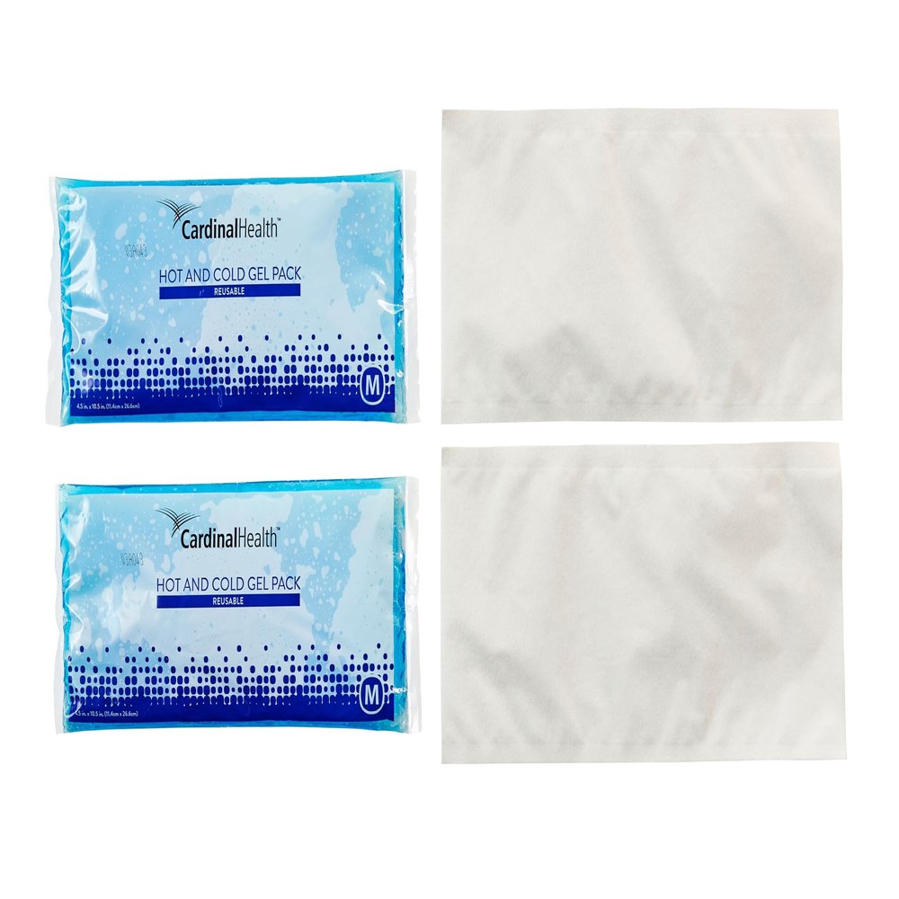 Cardinal Health Reusable Hot/Cold Gel Pack Kit, Medium, 4.5 x 10.5IN, Case of 6