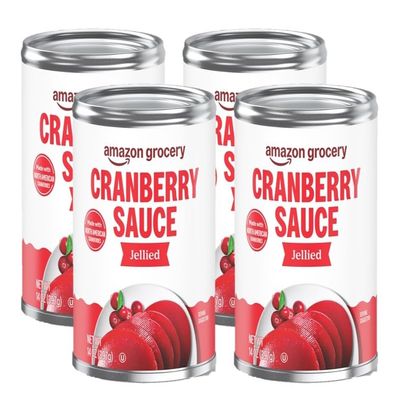 Amazon Grocery, Jellied Cranberry Sauce, 14 Oz (Previously Amazon Fresh, Packaging May Vary) (Pack of 4)