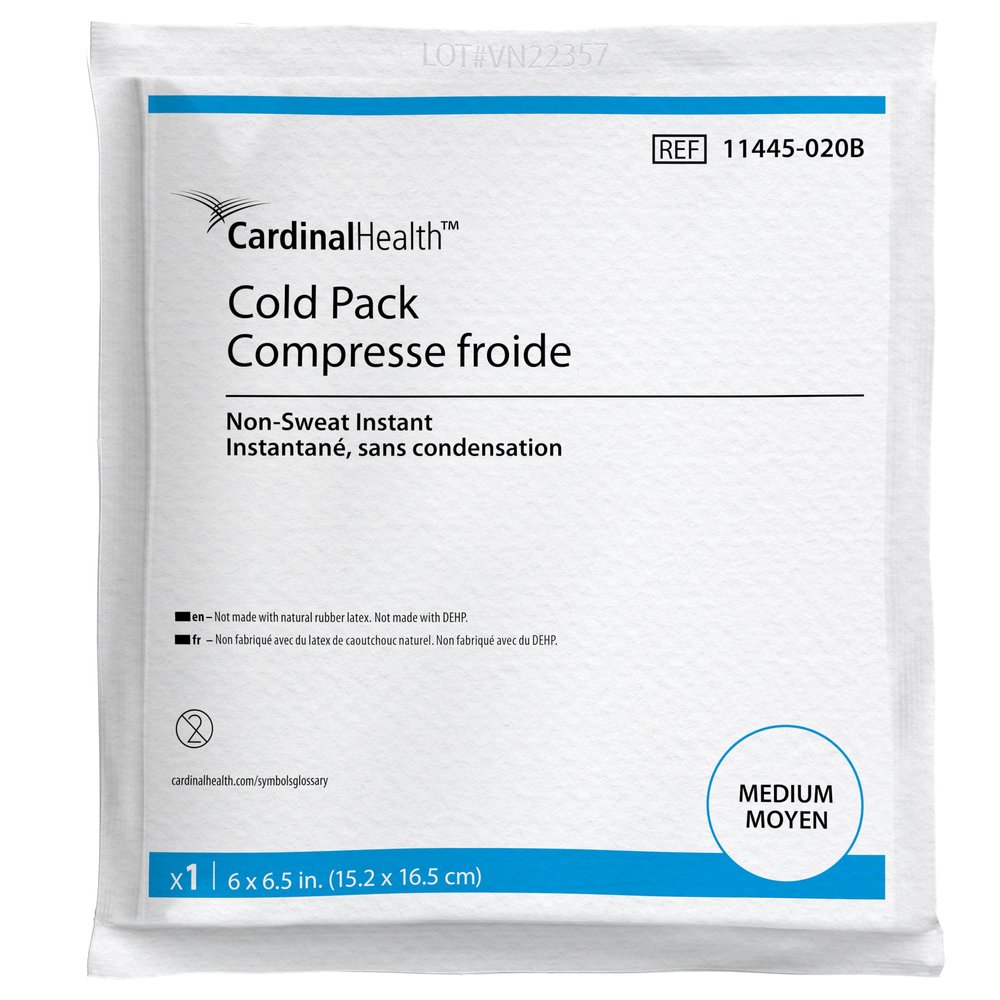 Cardinal Health Non Sweat Instant Cold Pack, Medium, 6 x 6.5IN, Case of 32