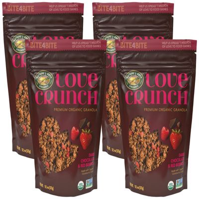 Love Crunch Organic Dark Chocolate & Red Berries Granola, 11.5 oz, Non-GMO, Fair Trade, by Nature's Path (Pack of 4)