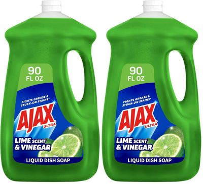 Ajax Dish Soap, Liquid, Vinegar and Lime | 90 oz Bottle | Pack of 2 | Ultra Formula