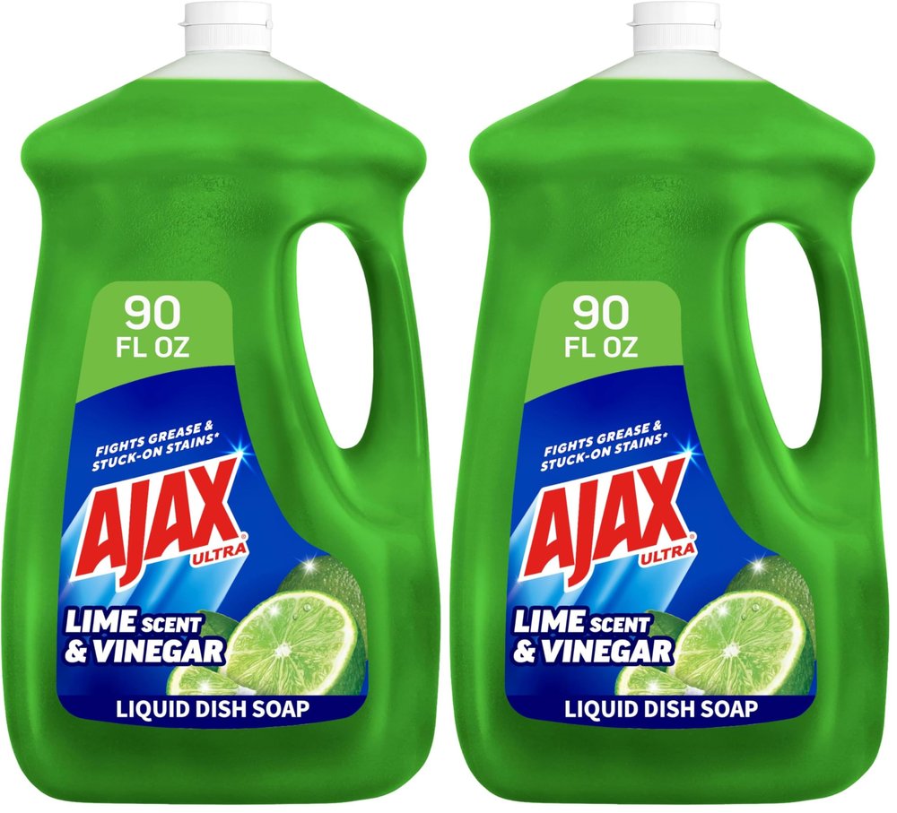 Ajax Dish Soap, Liquid, Vinegar and Lime | 90 oz Bottle | Pack of 2 | Ultra Formula
