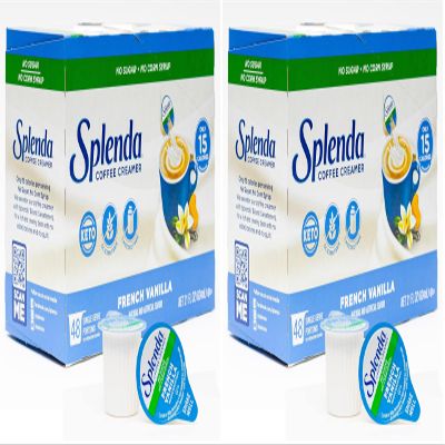 SPLENDA Single Serve Coffee Creamer Cups, Sugar Free French Vanilla, 48 Count (Pack of 2)