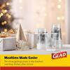 Glad Everyday Clear Plastic Cups, Holiday Grey Snowflake Design - Strong and Sturdy Drinking Cup for All Occasions, 16 Ounce, 20 Count - 12 Pack view 3