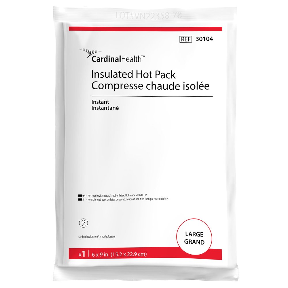 Cardinal Health Instant Hot Pack, Insulated, Large, 6 x 9IN, White
