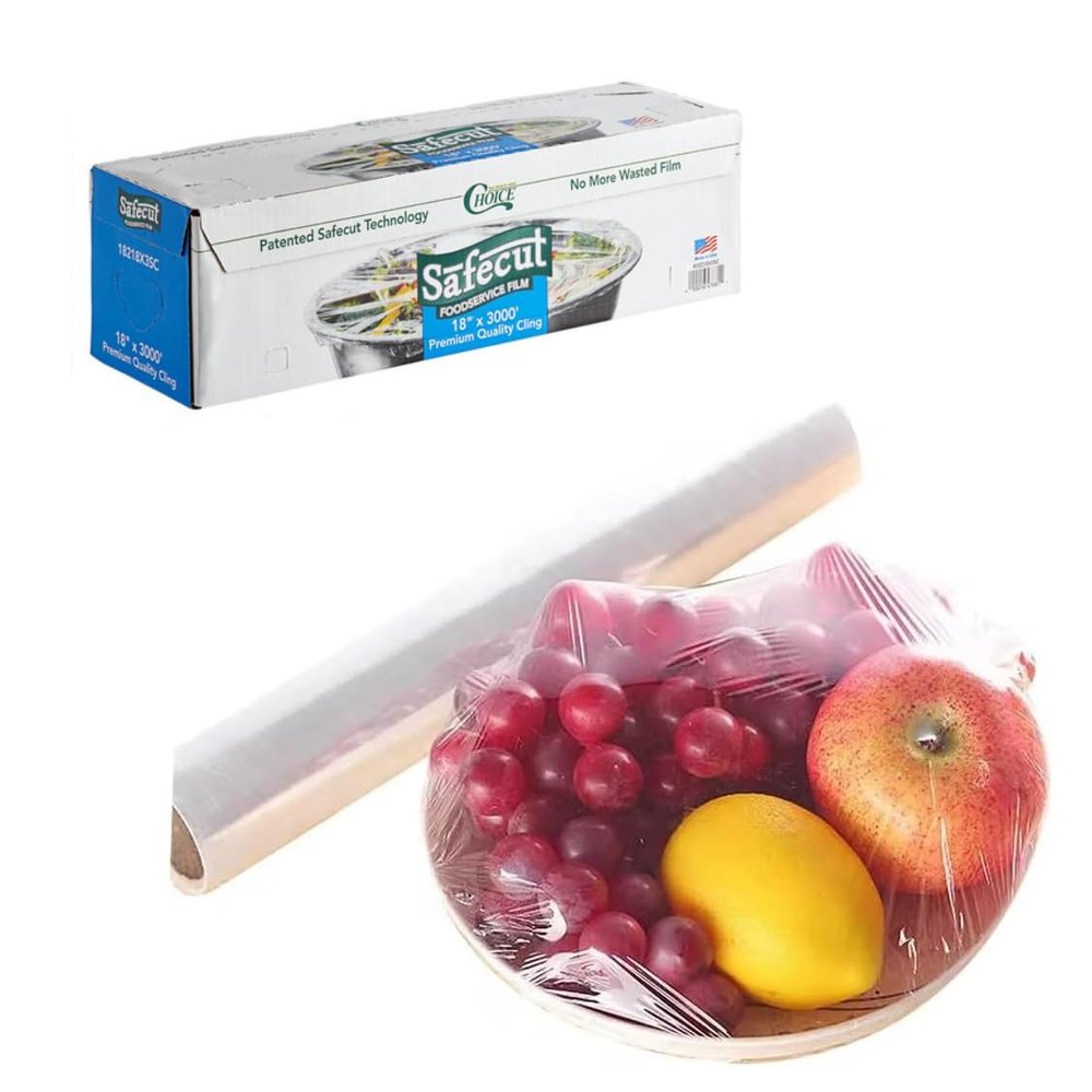 NineLife Basics Premium Foodservice Film with Slide Cutter (18"" x 3000'), Clear