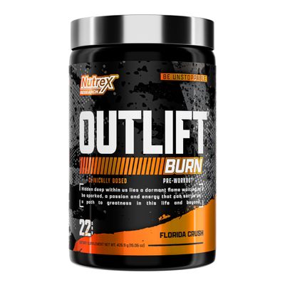 Nutrex Outlift Burn Pre-Workout Supplement for Energy, Focus & Endurance | Metabolyte, L-Citrulline, Beta-Alanine & Caffeine | Thermogenic Formula for Performance (22 Servings, Florida Crush)