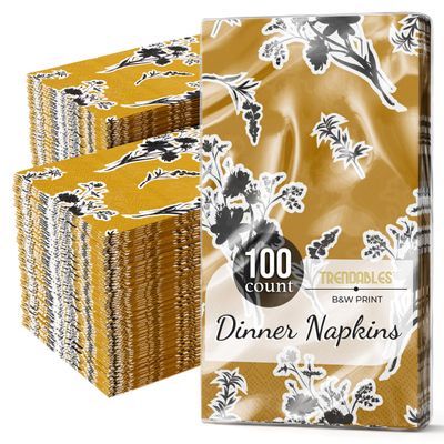 Trendables Floral Napkins for decoupage 100 Pcs 3 Ply floral paper napkins decorative Guest Towels Disposable Bathroom, Flower Design For Tea Party Decorations, Dinners & Weddings