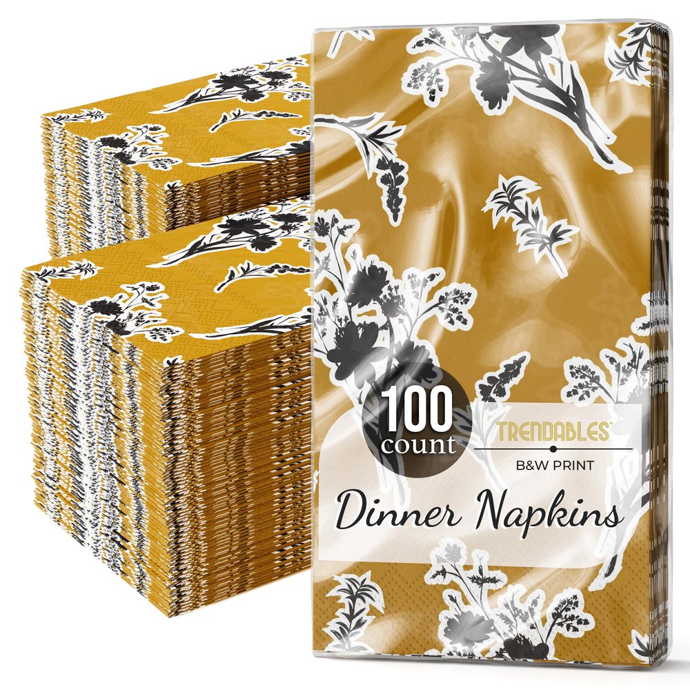 Trendables Floral Napkins for decoupage 100 Pcs 3 Ply floral paper napkins decorative Guest Towels Disposable Bathroom, Flower Design For Tea Party Decorations, Dinners & Weddings