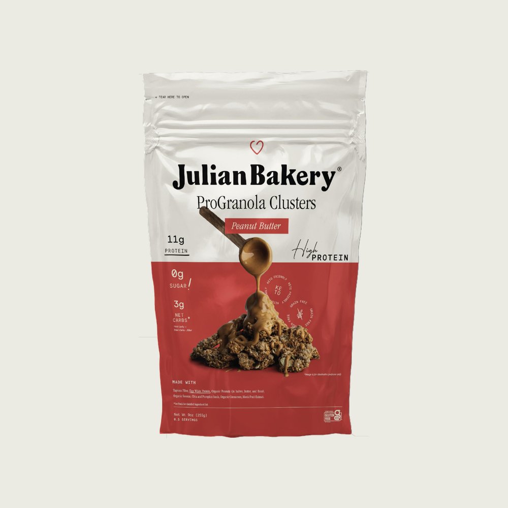 Julian Bakery ProGranola Cereal | Peanut Butter Cluster | 11g Protein | 9g Fiber | 3 Net Carbs | Gluten-Free | Grain-Free | High Protein & High Fiber | 9oz