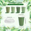 80 Pcs 12 oz Sage Green Paper Cups Disposable Coffee Cups with Lids Green Gradient Paper Cup Baby Shower Cups Sage-green Cups for Hot and Cold Beverage Water Juice Coffee Tea Party Wedding Supplies  view 2