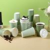 80 Pcs 12 oz Sage Green Paper Cups Disposable Coffee Cups with Lids Green Gradient Paper Cup Baby Shower Cups Sage-green Cups for Hot and Cold Beverage Water Juice Coffee Tea Party Wedding Supplies  view 3