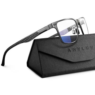 ANYLUV Reading Glasses Men Women Blue Light Blocking, Premium Mens Reading Glasses Al-mg Frame with Spring Hinge Anti Glare