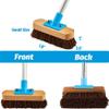 YONILL Heavy Duty Deck Brush with Long Handle - 60" Floor Scrub Brush with Stiff Natural Palmyra Bristles, Outdoor Scrubber Brushes for Cleaning Rough Surface, Concrete Floor, Patio, Garden, Sidewalk view 2