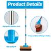 YONILL Heavy Duty Deck Brush with Long Handle - 60" Floor Scrub Brush with Stiff Natural Palmyra Bristles, Outdoor Scrubber Brushes for Cleaning Rough Surface, Concrete Floor, Patio, Garden, Sidewalk view 3