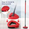 2 Pack 1-Tank Spin Mop Scrub Brush Head Replacement for O Ceda EasyWring 1-Tank System(Red), Hard Bristle Scrubber Brush for Floor Cleaning Accessories (Not Fit for RinseClean 2-Tank) view 4