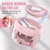 Denture Bath Box Cup, Leak Proof Denture Cup Kit Portable Retainer Case for Travel, Denture Case Cleaning Care for Dentures Aligner Mouth Guard with Denture Brush,Strainer, Removal Tool and Mirror view 4
