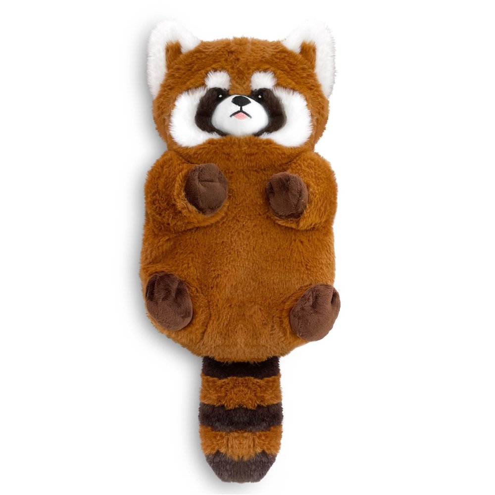 COMOIL Red Panda Microwave Heating Pad for Cramps Pain Relief- 17"x8" Cozy Plush, Microwavable Stuffed Animal - Natural Moist Heat Pack for Neck Shoulder, Muscles & Joint with Washable Cover,Unscented