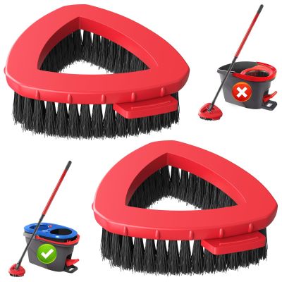 2 Pack 2-Tank Spin Mop Scrub Brush Head Replacement for O Ceda RinseClean 2-Tank System(Blue), Hard Bristle Scrubber Brush for Floor Cleaning Accessories (Not Fit for EasyWring 1-Tank)