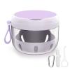 Denture Bath Box Cup, Leak Proof Denture Cup Kit Portable Retainer Case for Travel, Denture Case Cleaning Care for Dentures Aligner Mouth Guard with Denture Brush,Strainer, Removal Tool and Mirror view 1