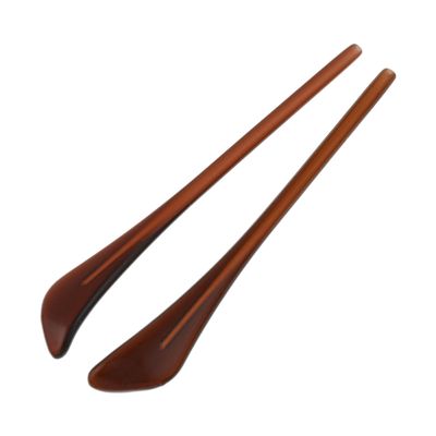HALLMERS 1 Pair 2pcs 7cm x 1mm Slot Brown Plastic Temple End Ear Hook Glasses Replacement Part - Anti Non Slip Eyeglass Tips Frame Eyeglass Insert Eye Wear Specs Reading Spectacles Piece Repair