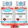 Zetelixia 2 Pack L-Methylfolate 15mg & Methyl B12 Gummies, Folate Supplement for Brain Health, Mood & Immunity, DNA Synthesis & Repair, Sugar Free, Vegan, Cranberry Flavor, 120 Count view 1