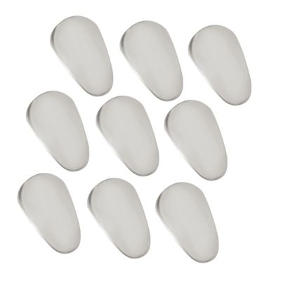 COOLHIYA 10pcs Ceramic Nose Pads for Glasses Eyeglass Cushions Comfortable Replacement Nose Pads Fit for Sunglasses and Eyewear Silver