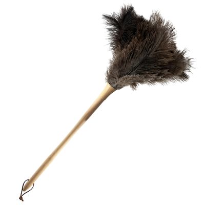 19.7 Inch Ostrich Feather Duster  Soft Dusting Brush for Home, Office, and Furniture Cleaning (Brown)