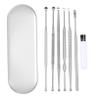 minkissy 1set Stainless Steel Earwax Cleaning Tool Set Portable Ear Cleaner Spiral Design for Safe Wax Removal for Family and Travel Use and Practical Earwax Picks view 1