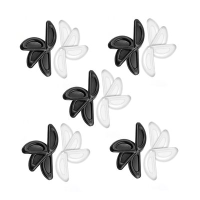COOLHIYA 20pairs Silicone Glasses Nose Pads Comfortable Eyeglass Cushion Replacements for Non-Slip Fit Black Easy to Install