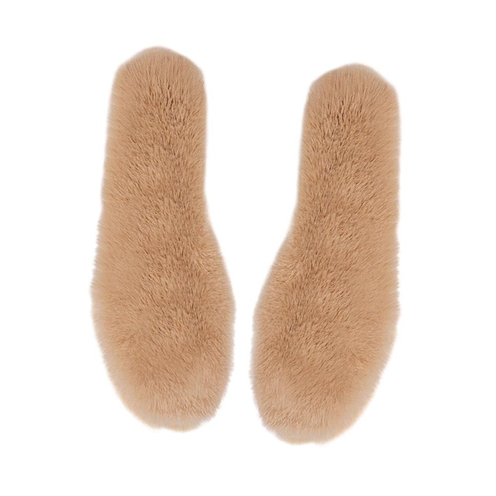 minkissy 1pair Warm Cold Insoles Thickened Comfortable Sheep Inserts for Boots Men Women Light Brown Sweat - for Cold Weather