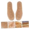 minkissy 1pair Warm Cold Insoles Thickened Comfortable Sheep Inserts for Boots Men Women Light Brown Sweat - for Cold Weather view 4
