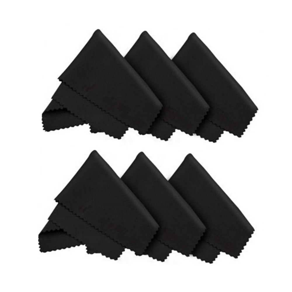 Beavorty Screen Cleaning Cloth 6 Pack 14x18cm Black Gentle on Sensitive Surfaces