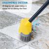 Deck Brush with Long Handle, Floor Scrub Broom for Shower, 50'' Outdoor Scrubber for Carpet, Boat, Patio, Garage, Concrete Cleaning view 4