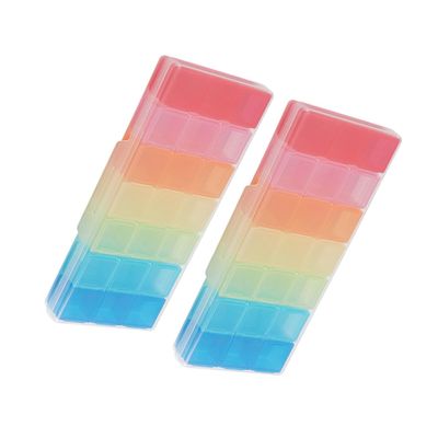 minkissy 2pcs Colorful Detachable Pill Organizer with Compartments for Weekly Medication Management Portable Medicine Case for Easy Daily Use for Vitamins and Supplements