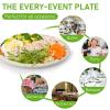120 Pack Compostable Oval Disposable Plates,Bulk Heavy Duty Paper Plates 12 Inch,Eco Friendly Biodegradable Sugarcane Fiber Dinner Plates for BBQ, Party, Gathering, and Picnic view 3