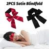 2pcs Silk Satin Blindfold for Women Adults Bedroom Couples Eye Soft Sleep Mask Eye Cover Travel Nap Valentine's Day Play Games Christmas Sleeping Sexy Blind Fold 155cm / 62in view 2