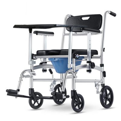 Comfortable Toilet Chair,Foldable ble Commode Chair with Wheel, Padded Seat Mobile Shower Chair,for Seniors Disabled (Color : Lifting Armrest B)