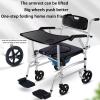 Comfortable Toilet Chair,Foldable ble Commode Chair with Wheel, Padded Seat Mobile Shower Chair,for Seniors Disabled (Color : Lifting Armrest B) view 2