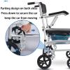 Comfortable Toilet Chair,Foldable ble Commode Chair with Wheel, Padded Seat Mobile Shower Chair,for Seniors Disabled (Color : Lifting Armrest B) view 4